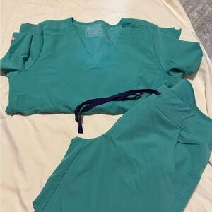 Figs Surgical Green- Jogger Bottoms and One pocket top